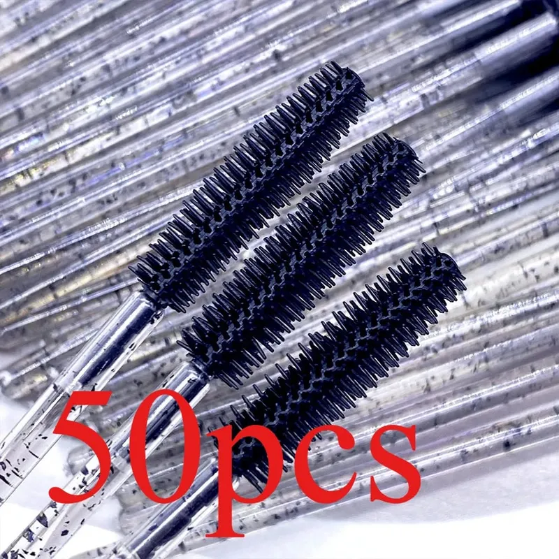 Baguettes de Mascara en cristal de Silicone jetables, brosses à cils en diamant, peigne, brosse de maquillage de beauté, outils pour femmes, 50/100 pièces — image 9