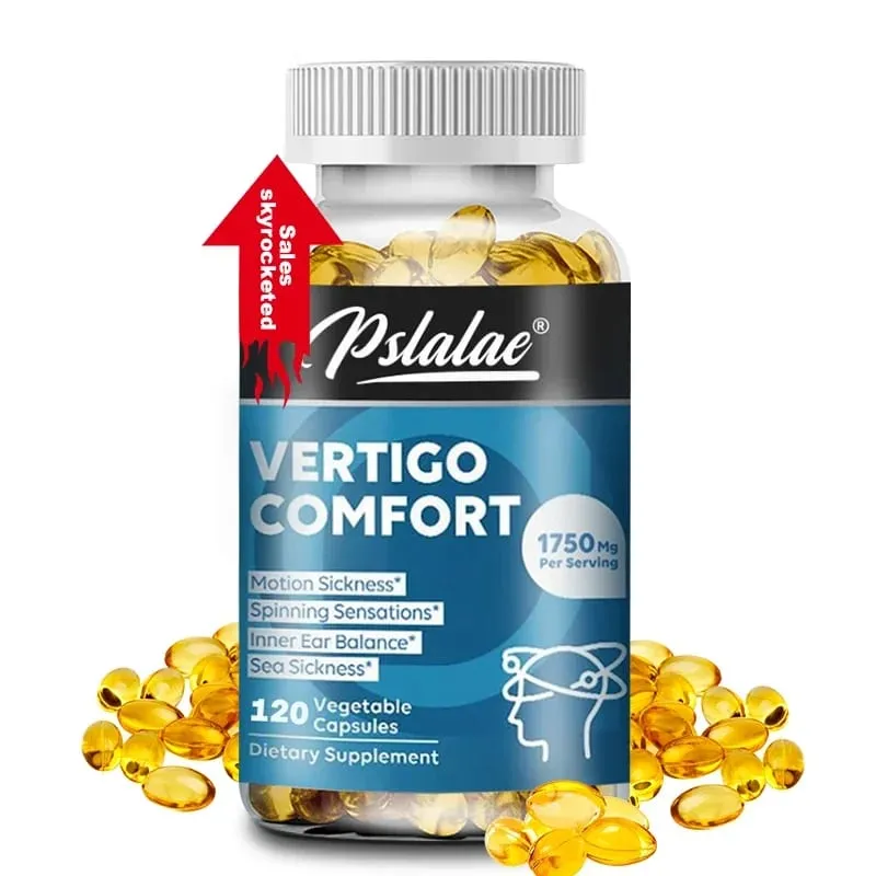 Les capsules de soulagement des vertiges 1750 mg aident à l'équilibre de l'oreille interne, soulagent les acouphènes, les vertiges et les migraines, supplément