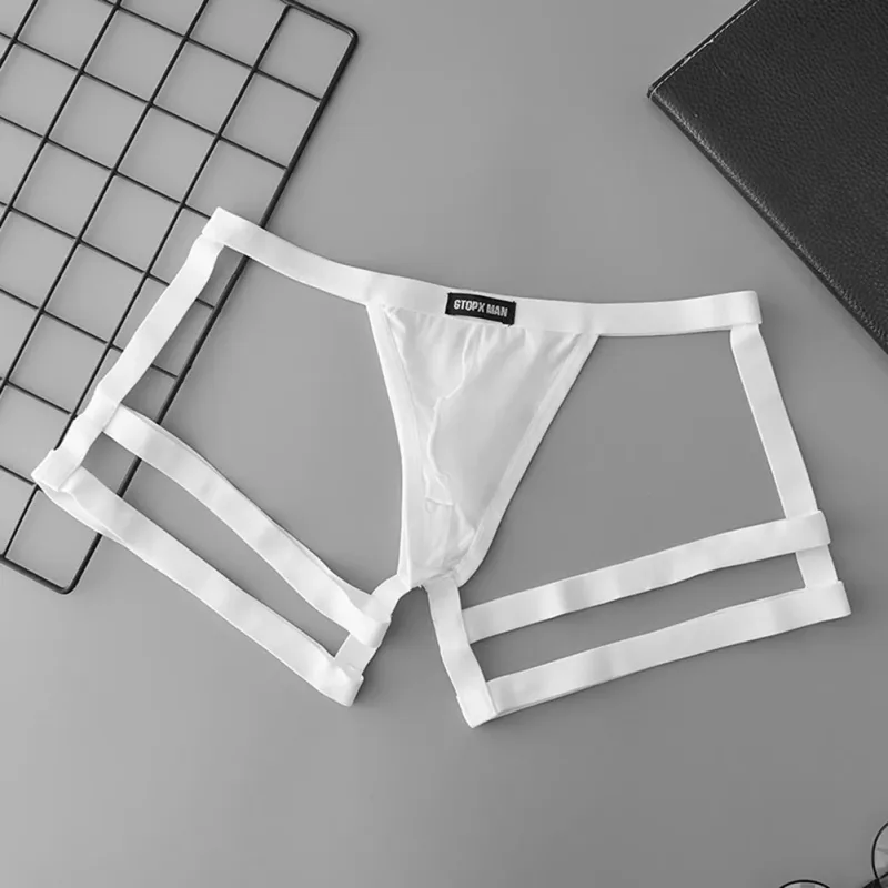 Elastiska stringtrosor som andas för män, låg höjd med U-konvex påsedesign lämplig för vår sommar höst vinter — image 4