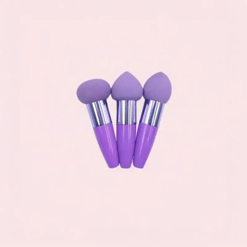 (.) 3 pièces pinceaux de maquillage tête de champignon femmes fond de teint beauté éponge bouffée de poudre avec poignée outil cosmétique de forme lisse