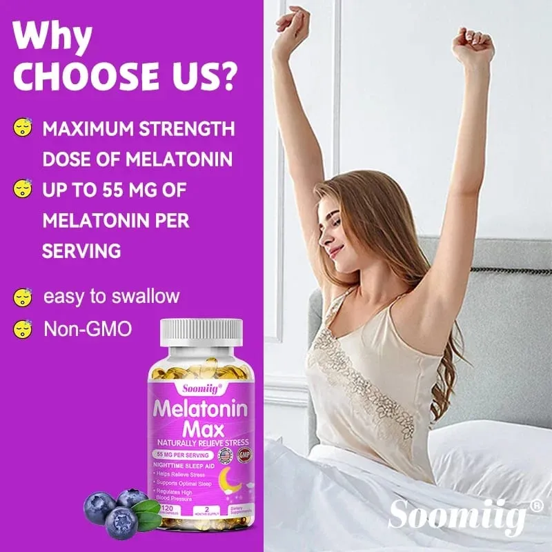 Melatonin - Dietary Supplement To Improve Nighttime Sleep Quality and Improve Insomnia Reduce Waking Time Boost Immunity — image 4