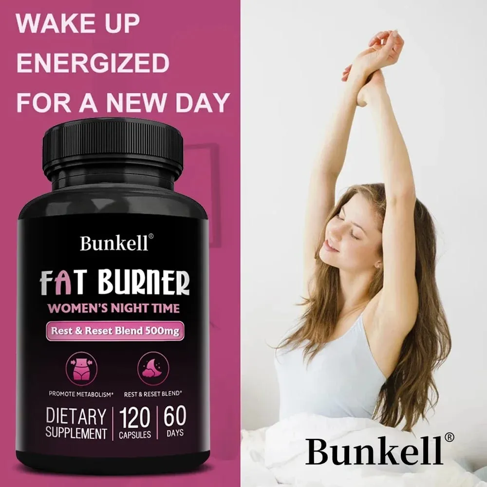 Night Fat Burning Capsules - Enhance Immune System Promote Metabolism Healthy Weight Management 120 Capsules — image 3