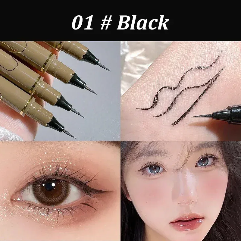 Black Brown Waterproof Quick-drying Liquid Eyeliner Ultra-fine Matte Long-lasting Silkworm Eye Liner Pencil Eye Makeup Gifts — image 6