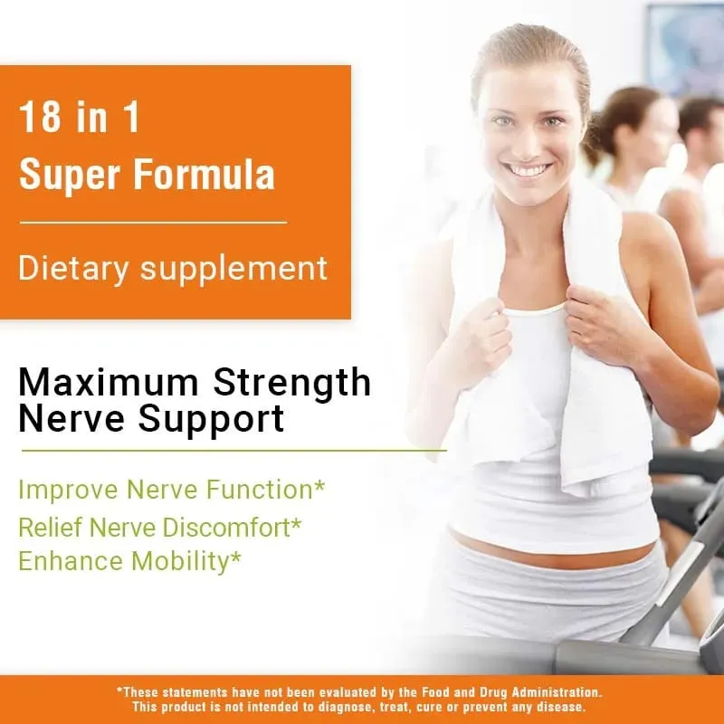 Neuropathy Support Supplement 600mg - Antioxidant Reduces Stress Promotes Nerve Health Cellular Energy Metabolism Non-GMO