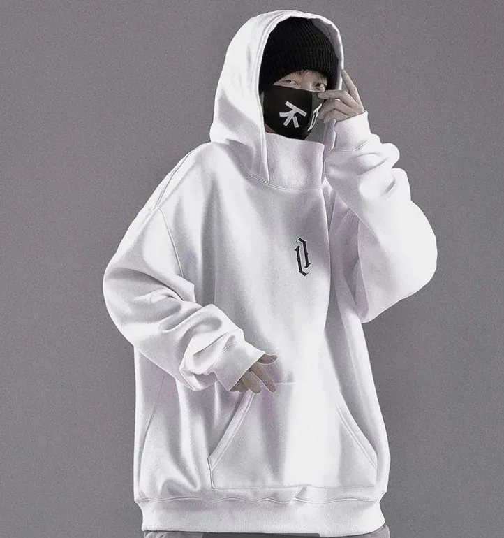Moletom de gola alta bordado oversized y2k masculino feminino com capuz japonês ninja hoodies outono hip hop velo bolso streetwear — image 11