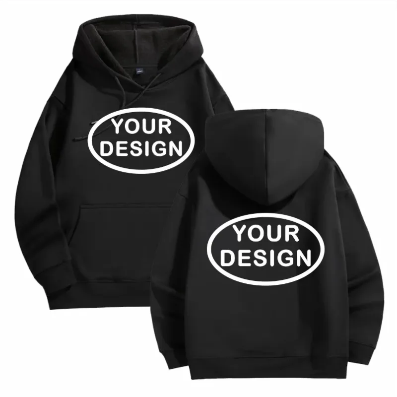 Na-customize na Naka-print na Mga Hoodies ng Lalaki at Babae na Loose Casual Fashion Long Sleeved Pullovers na Burdado na LOGO Street Sports Shirts