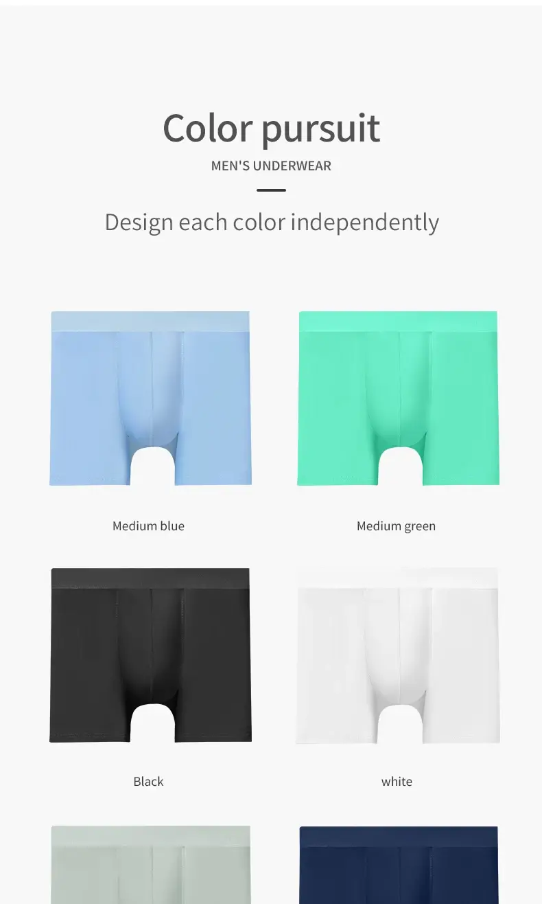Panlalaking ice silk sports underwear panlalaki sa tag-araw na manipis na suot na binti tumatakbo makahinga malaking sukat pinalawig na pagsusuot ng crotch boxers — image 10