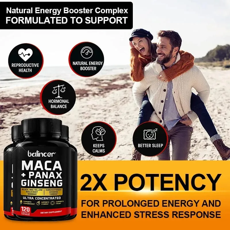 Maca és ginzeng kapszula 10000mg (sárga+piros+fekete) kivonat Erő állóképesség izomtömeg energia és izomtámogatás — image 2