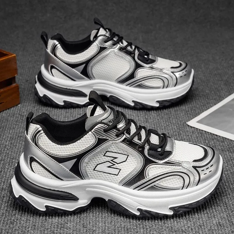 2025 New Thick - Soled Height - Increasing Men's Sneakers Retro Style Mesh Breathable Versatile Casual Shoes — image 2