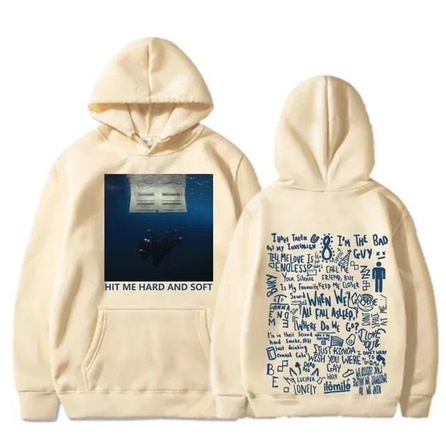 Hit Me Hoodie Tur Keras dan Lembut Pulover Billie Kaus Bulu Musim Gugur Musim Dingin Cetak Grafis Penyanyi Pria untuk Penggemar