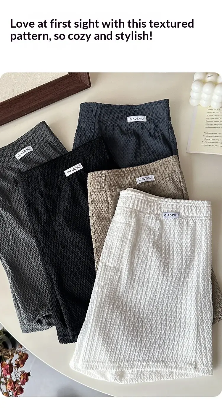 Bagong Men's Ice Silk Jacquard Boxer Shorts, Maluwag at Makahinga, Malaking Sukat, Square-Cut, Kaswal sa Bahay Simpleng Panlalaking Kasuotan — image 8