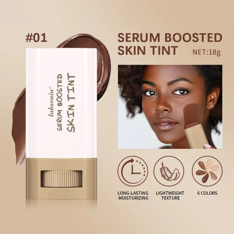 3Pcs Foundation Stick Face Pressed Powder Compact with Christmas Drawstring Bag Long Lasting Matte Face Cosmetic Christmas Gift — image 5