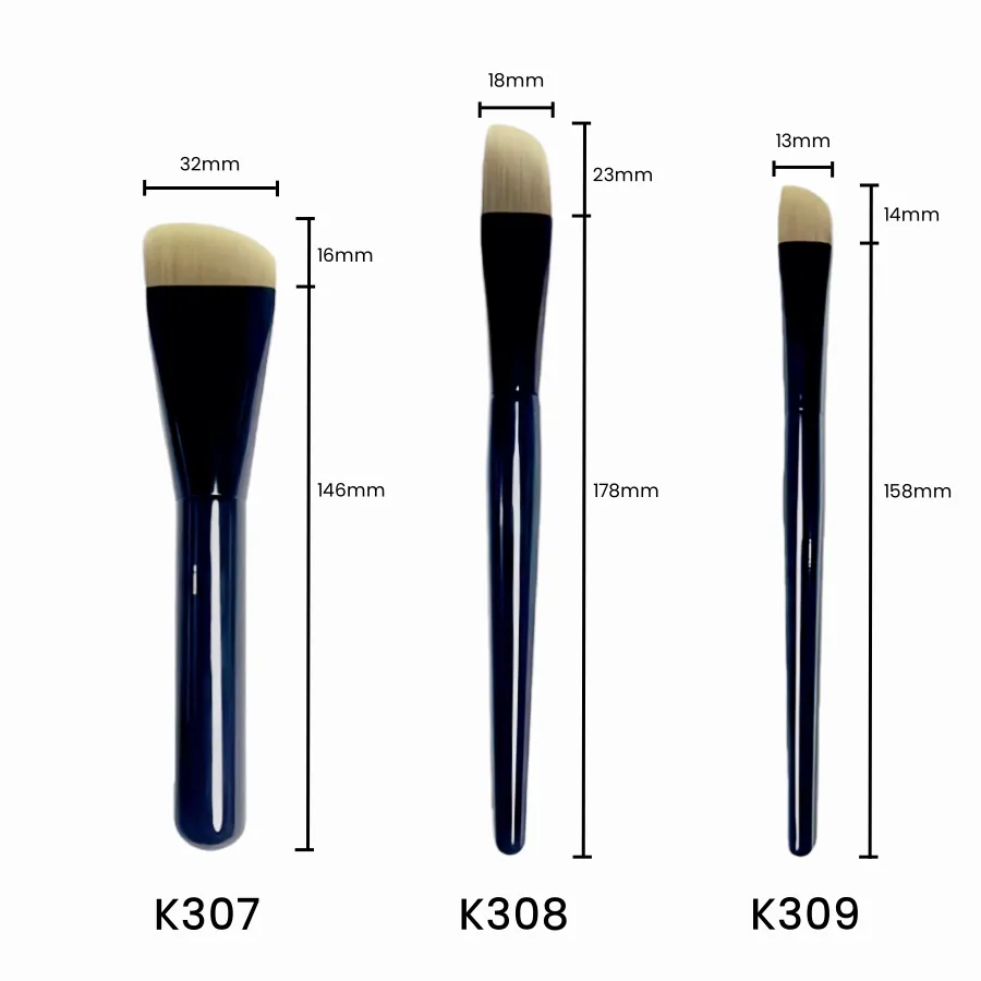 Black Curved Foundation Makeup Brushes Blush Beauty Foundation תחליב טיפוח מסיכת פנים איפור כלי מברשת