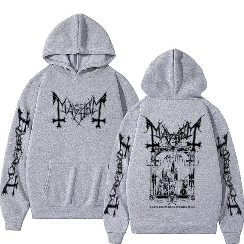 Rock Band Mayhem De Mysteriis Dom Sathanas Hoodie Men Women Death Black Metal Hooded Tracksuit Male Fashion Gothic Punk Hoodies — image 5