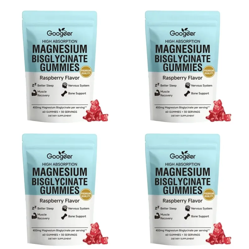 Magnesium Bisglycinate Gummies for Bone Muscle Sleep Support Nervous System Wellness with Vitamin D3 and Zinc 60 Gummies — image 8