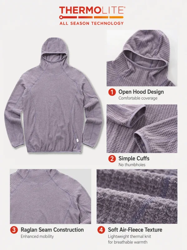 Thermolite® 四季保暖連帽衫男女通用輕速乾套頭運動衫透氣冬季中層運動服 — image 18