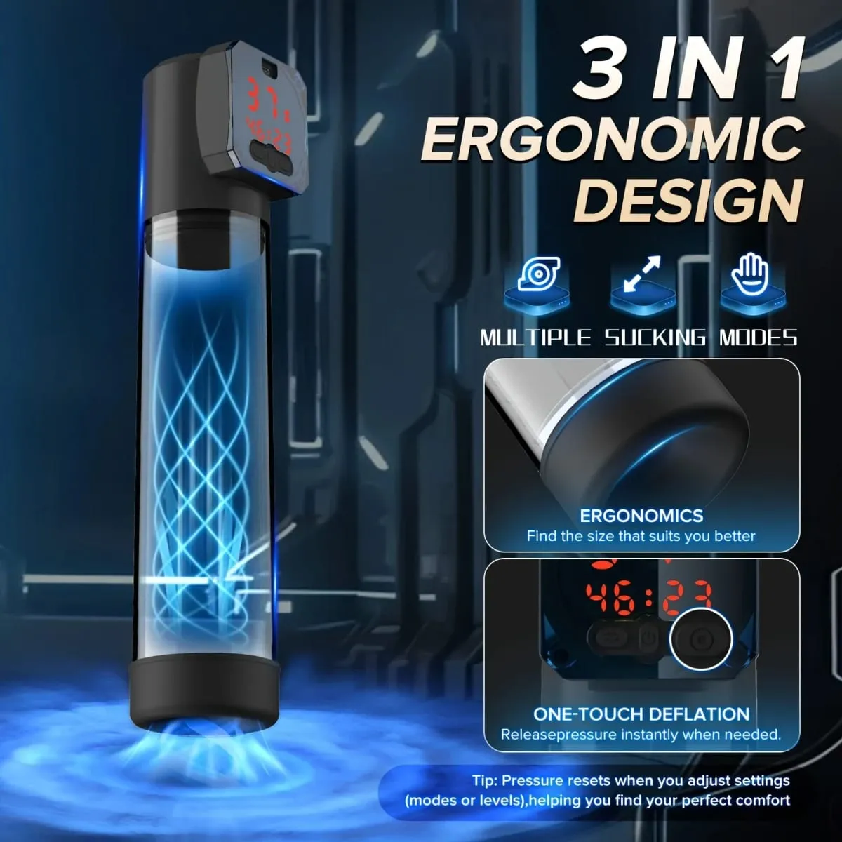 Elektromos férfi maszturbátorok péniszszivattyú vákuumszívó vibrátor 5 szívás 6 edzésmód vízálló digitális kijelző felnőtt szexjáték — image 2