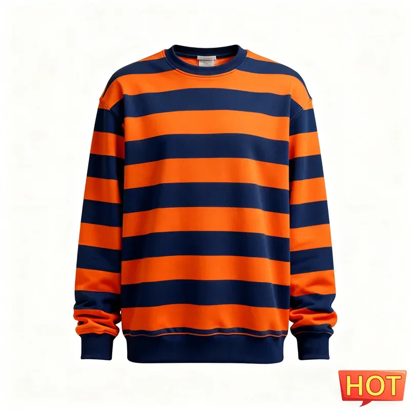 Fashion Striped Graphic Sweatshirts For Men Simple Trendy Long Sleeve 3D Printed Ugly Sweatshirt Casual Oversized Pullovers Tops — image 1