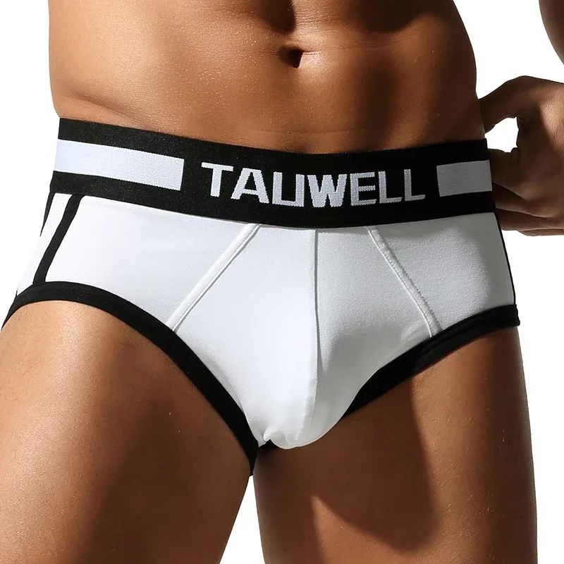 Men's Briefs, Comfortable Cotton, Full Coverage, Sexy Men's Triangle Underwear with Pouch Enhancing Design
