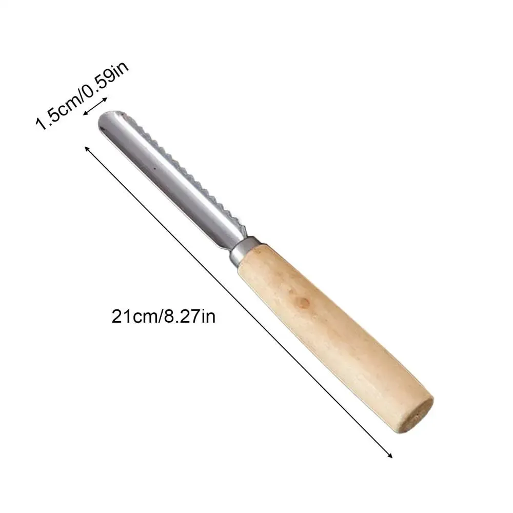 Corer כלי מטבח נירוסטה אגס פיטר נגד החלקה ידני מטבח מחליק עם ידית עץ לחיתוך פירות בישול סלט