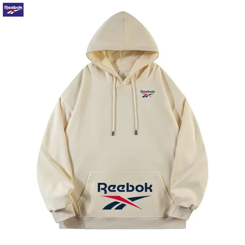 Reebok Logo Men's and Women's Casual Hooded Sweatshirt - Solid Hooded T-shirt - Street Style Casual Sweatshirt - Various Loose S — image 6