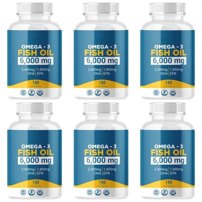Omega 3 halolaj lágyzselé, nagy hatékonyságú EPA DHA napi étrend-kiegészítő felnőtteknek Támogatja az ízületek immunrendszerét 150 lágyzselé, nem GMO — image 9