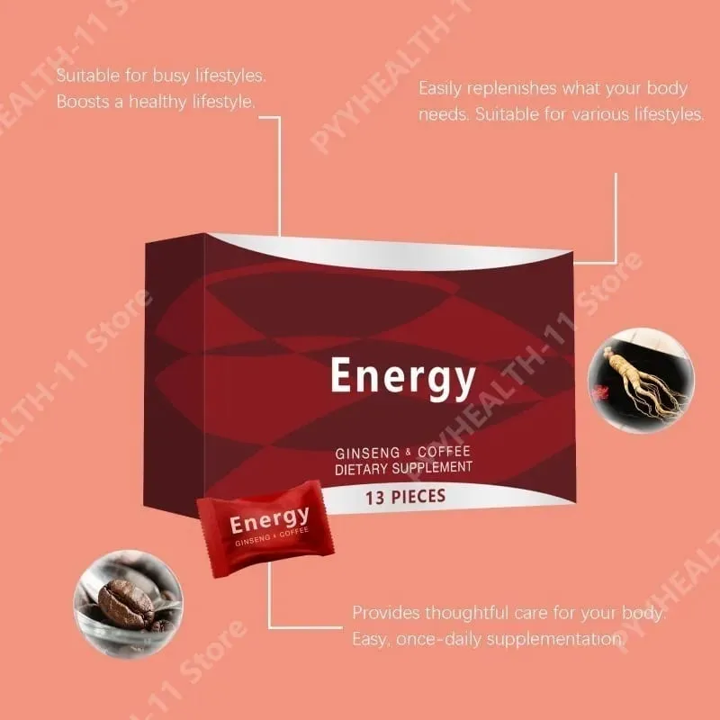 Ginseng Energy Coffee Support Sachets 13 Packs Herbal Vitality Supplement for Daily Focus Natural Stamina Support Portable Use