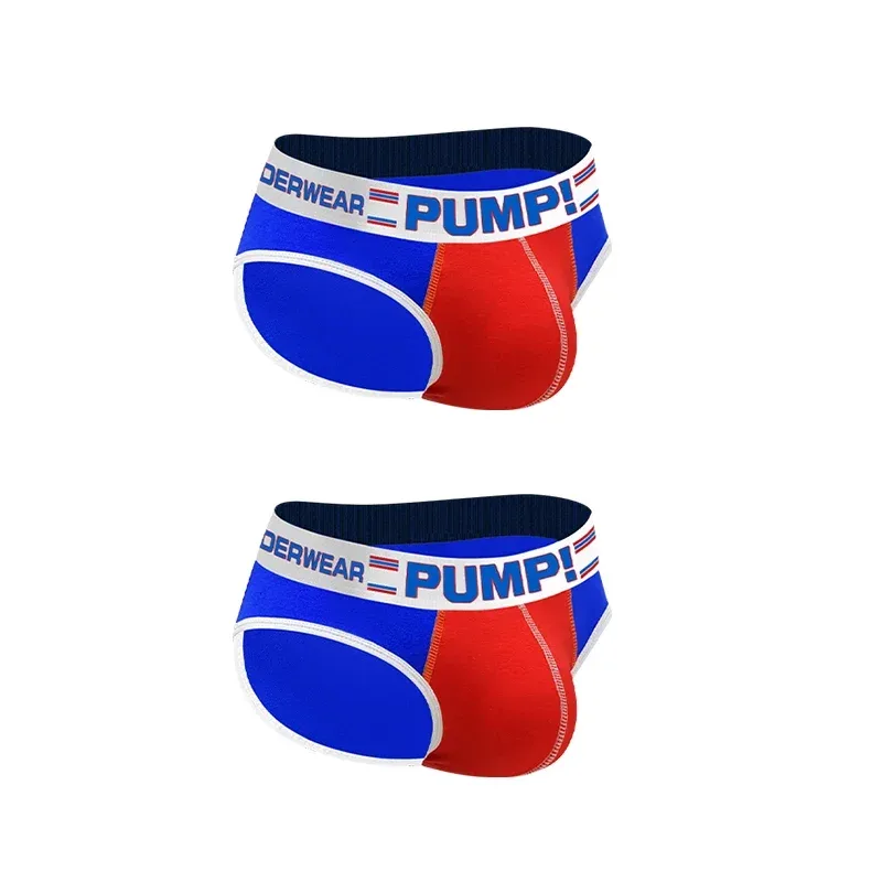 Panlalaking Cotton Color Block Brief, Pump! Logo Wide Waistband Low Rise Sexy 3D Convex Pouch Underwear 3256813080433415 — image 28
