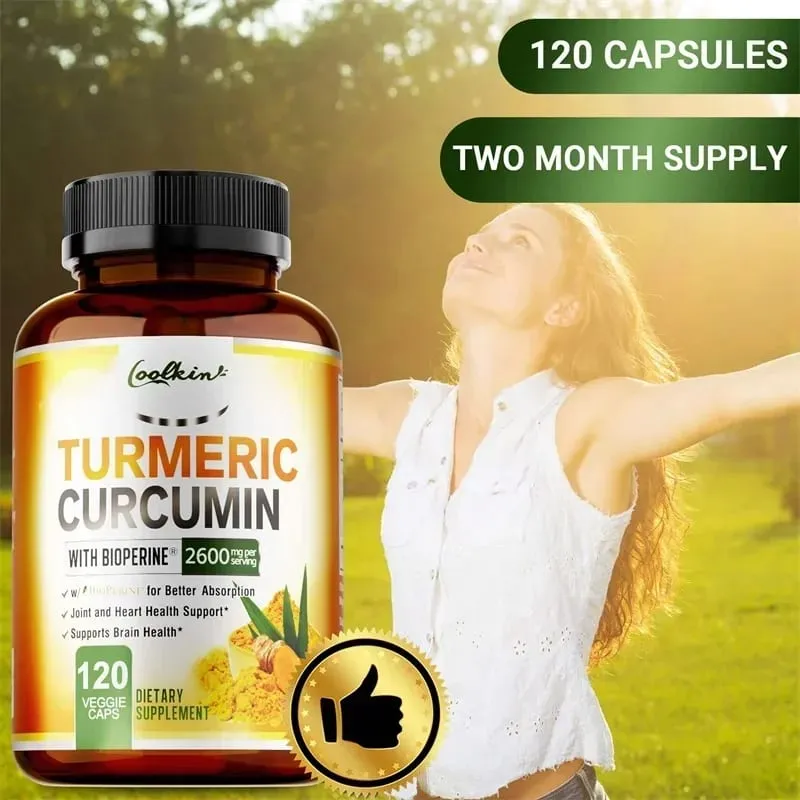 Turmeric Curcumin Capsules Contains 95% Curcumin Energy Supplement Support Bone Joint Health Anti-inflammatory Antioxidant — image 5