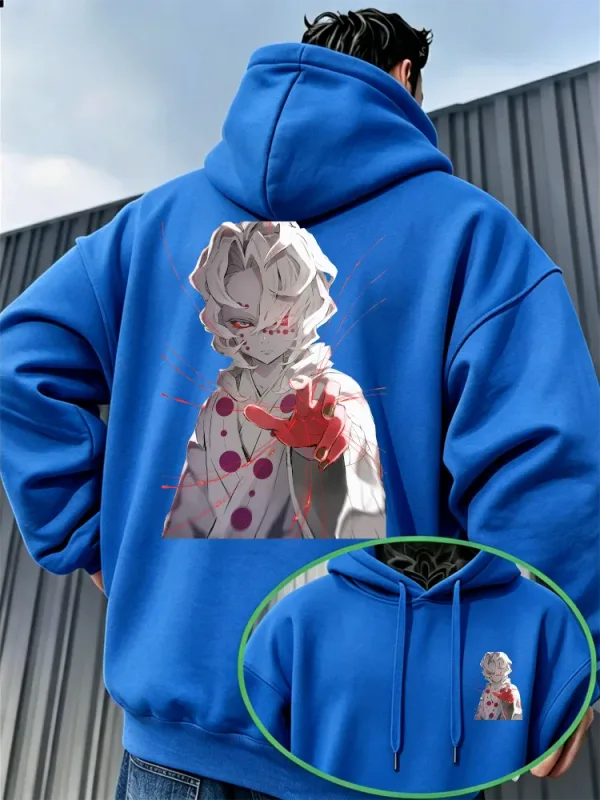Bandai Demon Slayer Men's Hoodie Rui (Spider Demon) Print High-Quality Warm Autumn/Winter Casual Pullover Sweatshirt — image 8