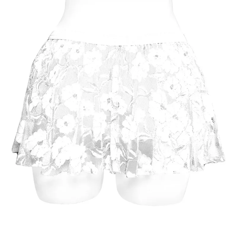 Men Solid Lace Skirt Mesh See Through Para sa Lingerie Low Para sa Rise Pleated Skirts See Through Bodycon Bottom Para sa Party Evening — image 5