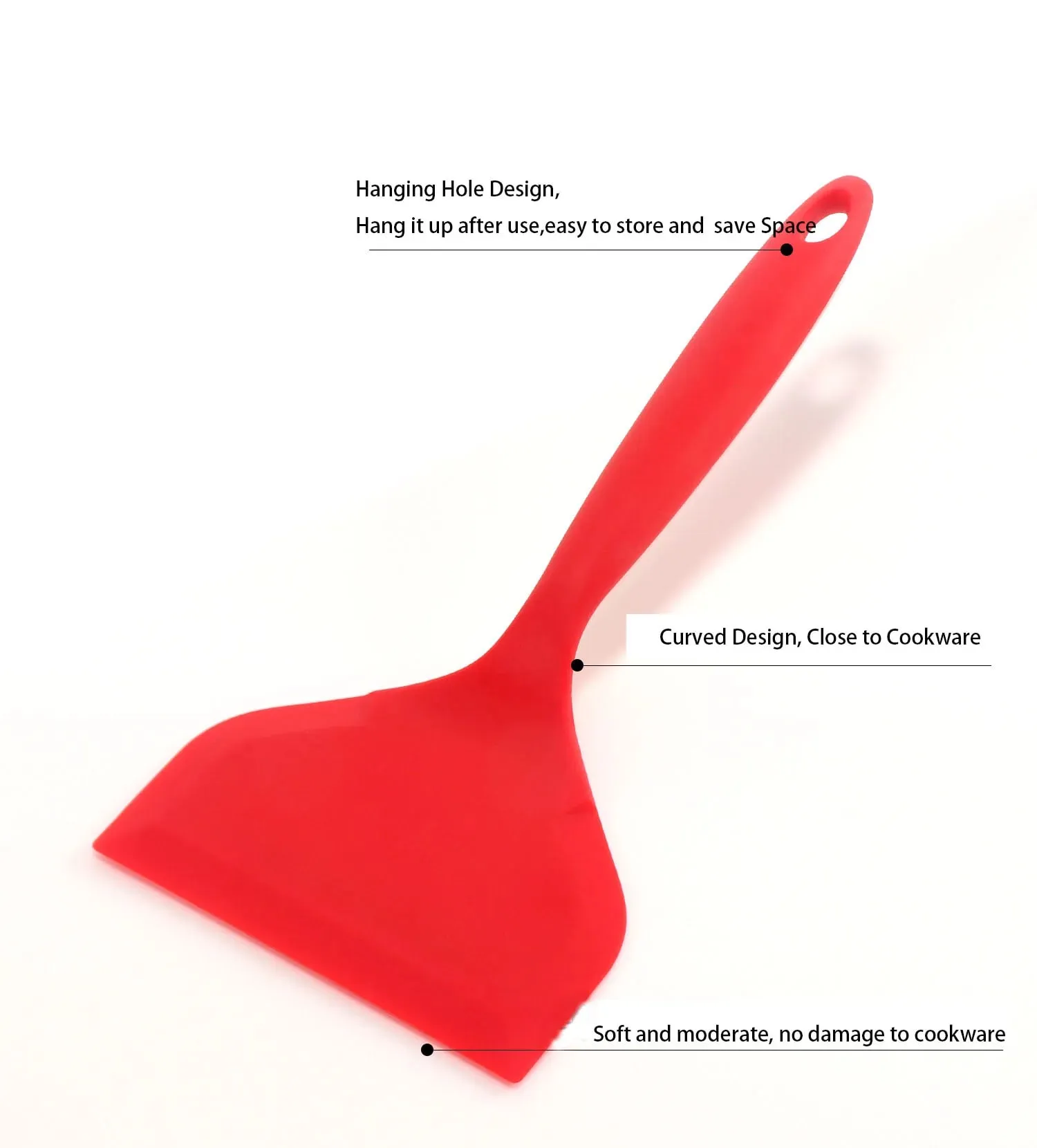 Silicone Spatula Pancakes Shovel Omelette Spatula Turner for Eggs Fish Pancake Non Stick Wide Soft Pizza Shovel Kitchen Scraper — image 4