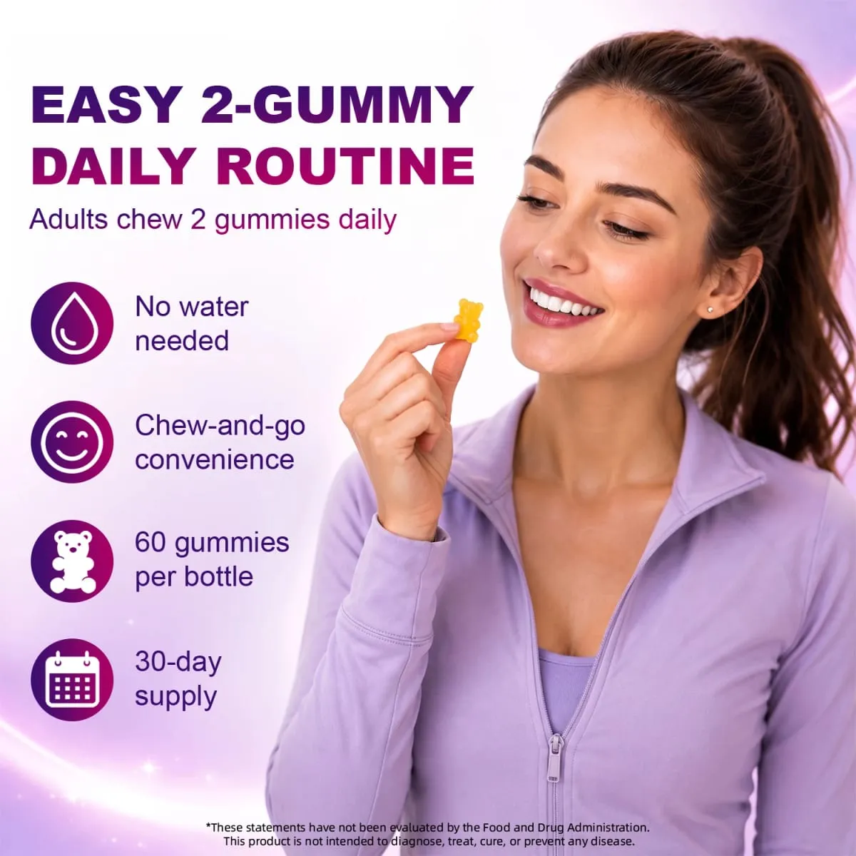 Πολυβιταμίνες για ενήλικες Bear Gummies 14 σε 1 βιταμίνες Μέταλλα Σύμπλοκο Βιταμίνη C Ψευδάργυρος B D Μεταβολισμός Ενέργειας Ανοσοποιητικό Καθημερινή Διατροφική Υποστήριξη 60 μετρήσεις — image 6