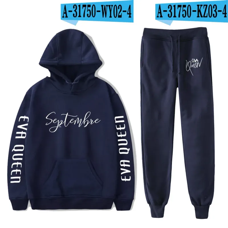 Hip hop confortável eva rainha impressão moletom moletom terno hoodies + calças terno meninos/meninas 2 peça conjunto roupas — image 37