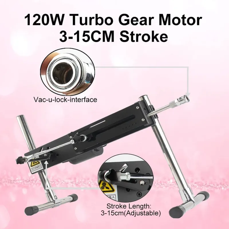 120 W Sex Machine Erős teljesítményű Turbo Gear Maszturbációs Love Machine V-U-Lock Vibrátor Szexgép Műpéniszekkel — image 4