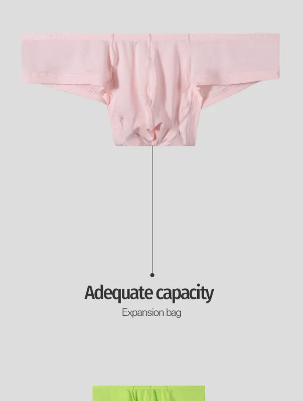 Cuecas de algodão masculinas confortáveis, 2 peças, cintura baixa, rosa, tecido macio, cintura larga, bolsa de suporte 3d, roupa íntima masculina amigável à umidade — image 11