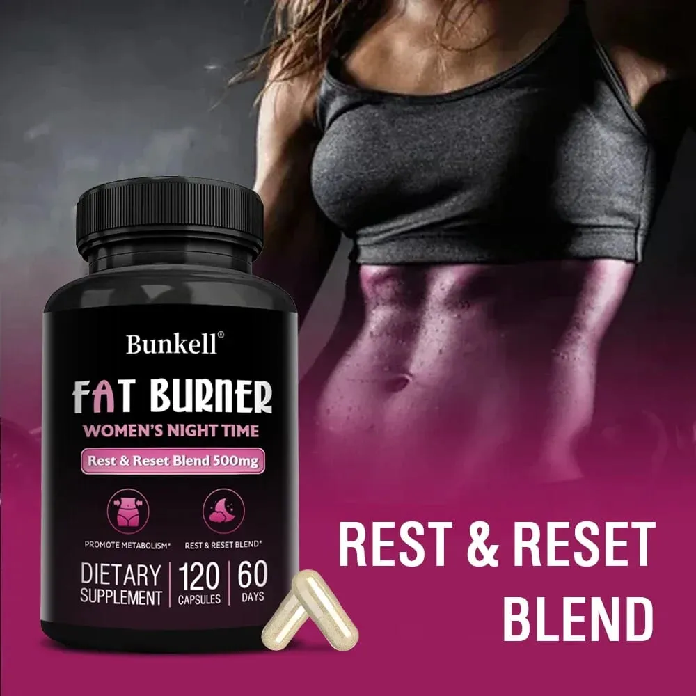 Night Fat Burning Capsules - Enhance Immune System Promote Metabolism Healthy Weight Management 120 Capsules — image 6