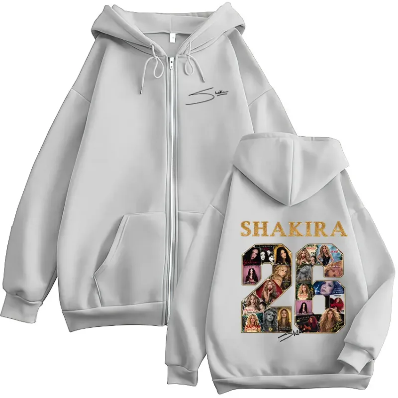 Shakira LMYNL 2026 World Tour Graphic Zipper Hoodies Men's Women Clothing Fashion Fleece Long Sleeve Zip Up Sweatshirts Jackets