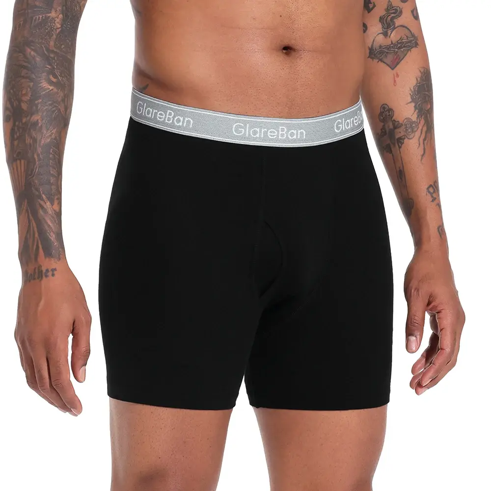 4pcs Black Long Leg 100% Cotton Boxer for Men New Underwear Male Brand Panties And Underpants For Homme Shorts Box Slip Briefs — image 6