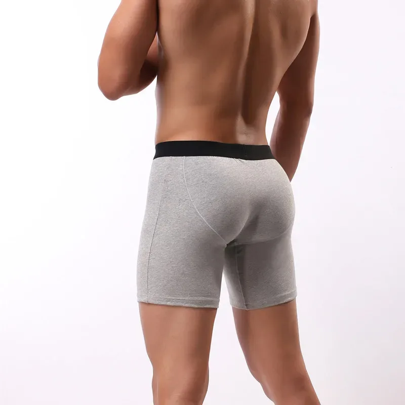 Boxershorts för män Casual Sport Förlängda bomullsunderkläder Slitstarka trunk U Convex Pouch Kalsonger Boxershorts Underkläder — image 6