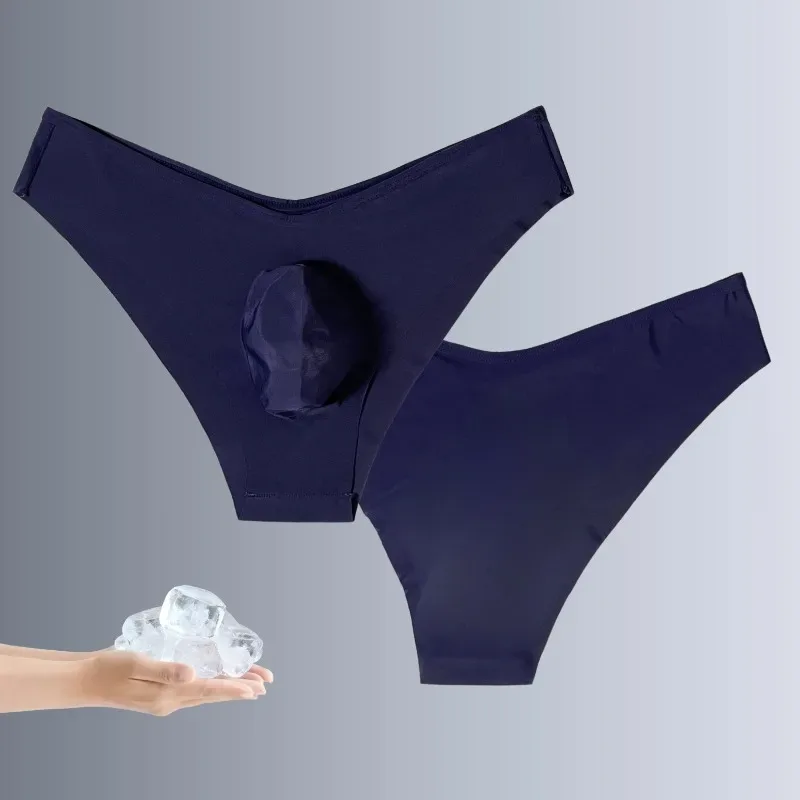 1pc Men's Sexy V Waist Briefs - Ice Cold Fabric Breathable Sweat-Wicking Soft Ice Silk Skin-Friendly Casual Daily Men Underwear — image 10