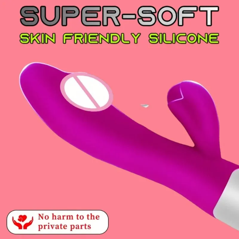 Silicone G-Spot Rabbit Vibrator Dual Vibration Clitoral Massager 10 Speeds Επαναφορτιζόμενο αδιάβροχο σεξ παιχνίδι ευχαρίστησης για γυναίκες