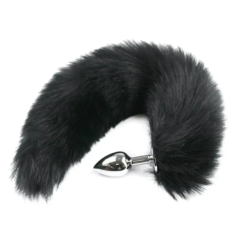 Sex Sm Props Metal Anal Plug Solid Color Fox Tail Anal Plug Backyard Development Training Plug Anal Toys Expand The Anus