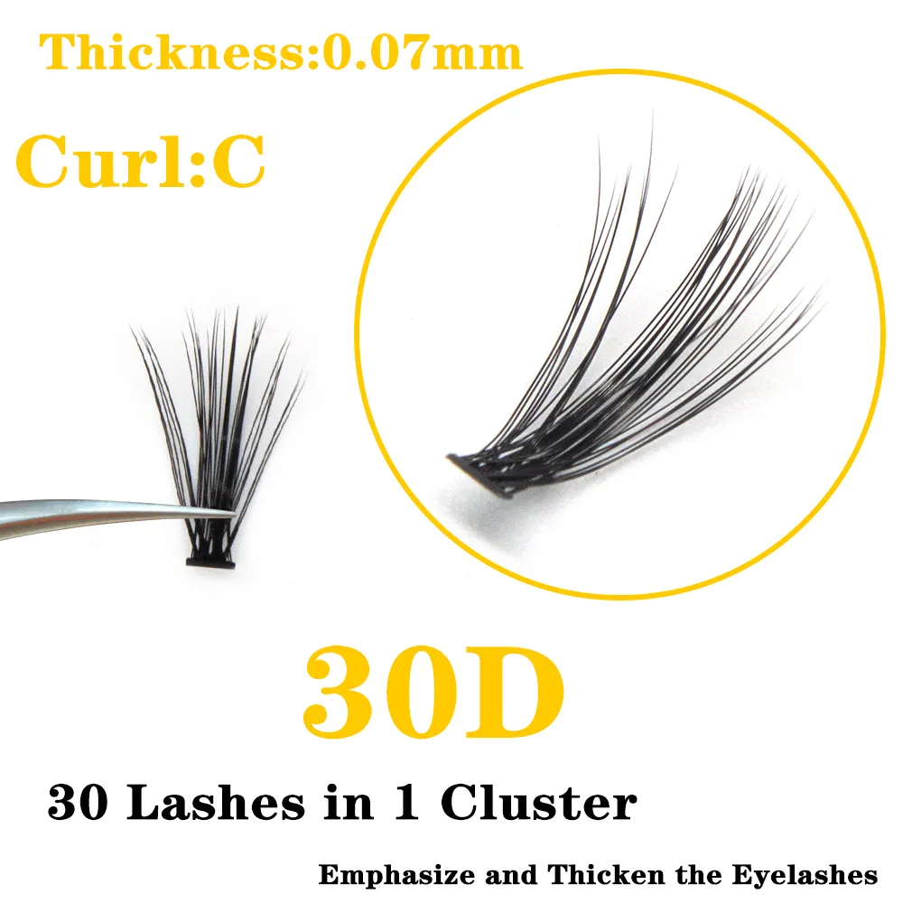 30D Kimcci הרחבת ריסים בודדים 1CASE 0.07C איפור השתלת Cluser ריסים טבעיים רכים עיניים מלאכותיות ריסים Cilia as SILK