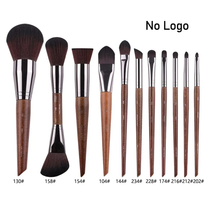 Ensemble complet de pinceaux de maquillage pour les yeux en bois naturel, kit de maquillage Pro pour fard à paupières, surligneur, sourcils, lèvres, cils, pratique — image 34