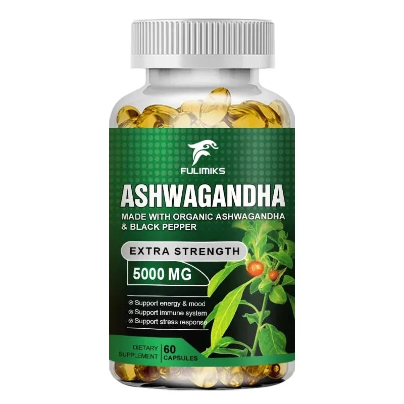 Vegetarian Organic Ashwagandha Extra Capsule Energy & Endurance Supplement Brain & Memory Relief Stress Deep Sleep