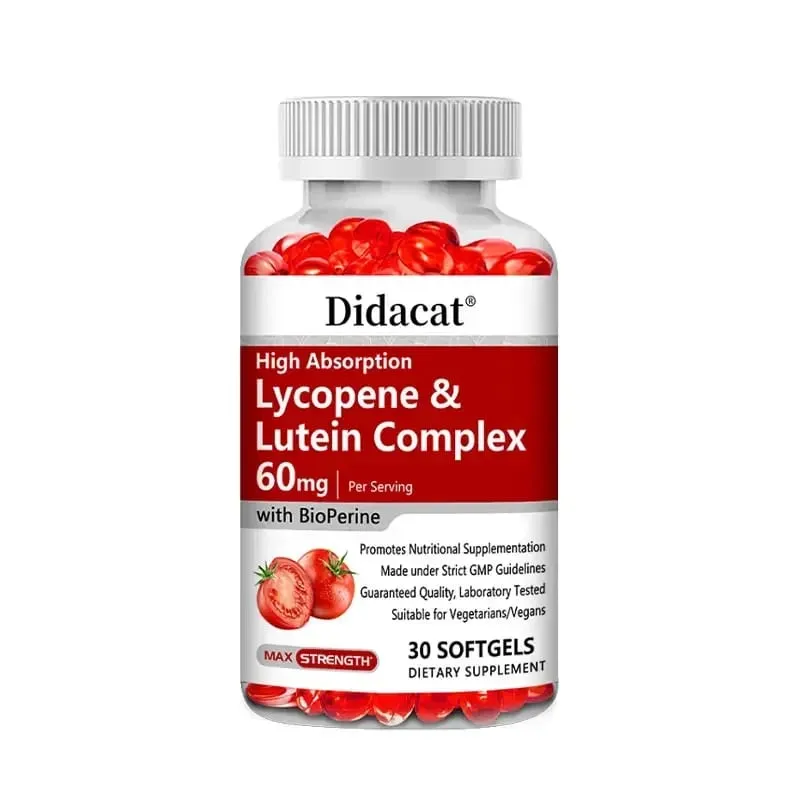 Likopin + Lutein Komplex 60 mg Bioperine étrend-kiegészítővel a prosztata szív és szem egészségére, antioxidáns, nem GMO — image 9