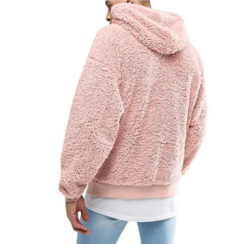 2026 Autumn Winter Men's Tops Plush Hooded Sweater Fashion Solid Warm Hoodies Y2K Streetwear in Hooded Sweatshirts Mens Clothes — image 6