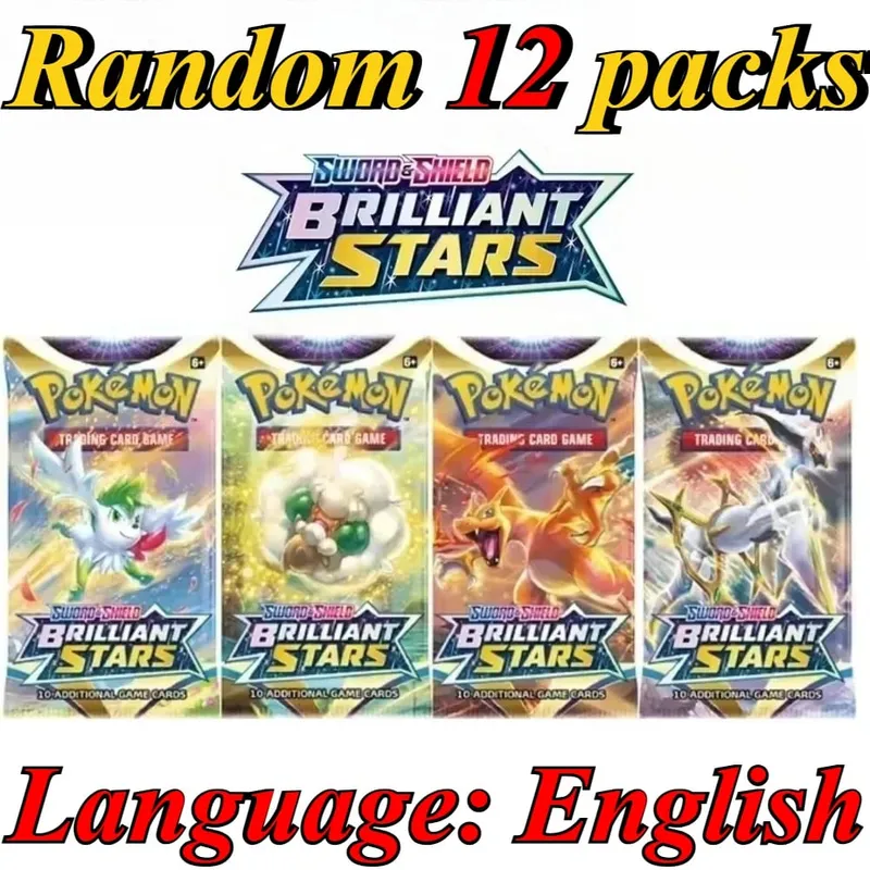 10 πακέτα καρτών Pokémon Bright Stars 151 Prismatic Evolutions PALDEAN FATES English Reinforcement Battle Δώρο κάρτα συναλλαγής — image 10