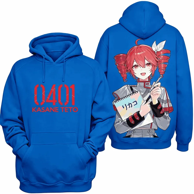 Kasane Teto Printed Oversized Unisex Vintage Loose hoodies for Men Women Fleece warm Casual Retro Fashion high quality Couples